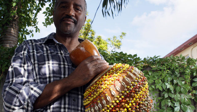 Ezequiel poses with shekeré